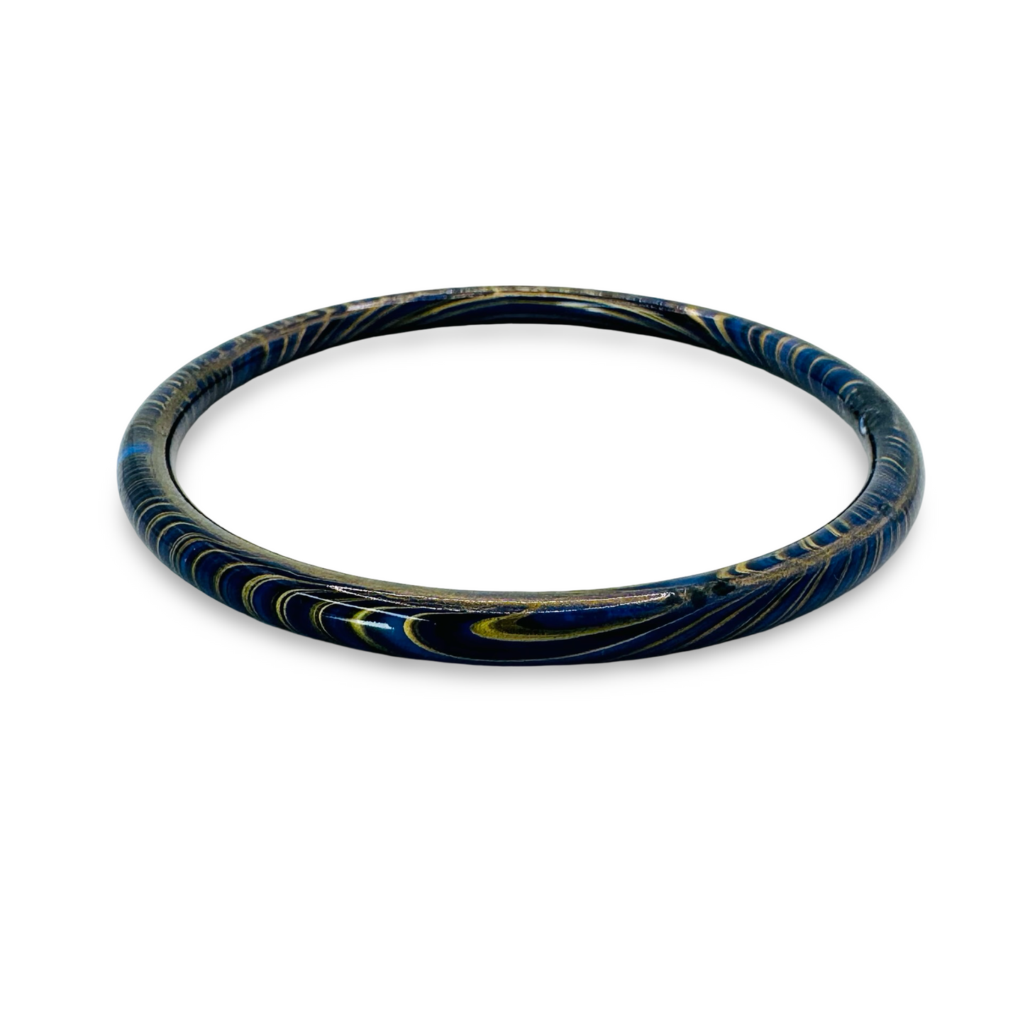 Narrow Marble Decoupage Bangle Set