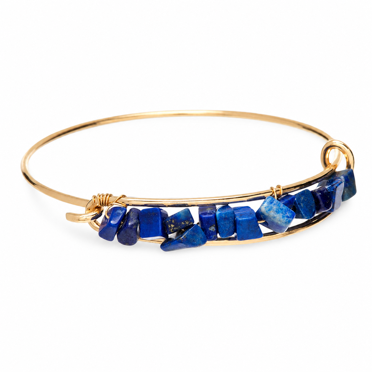 Lapis Semiprecious Chips Bangle - 15446LP