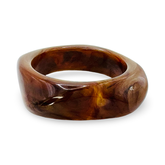 Medium Organic Opaque Marbled Acetate Bangle