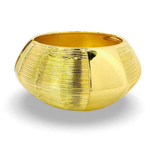 Mirror Gloss & Grooved Domed Bangle