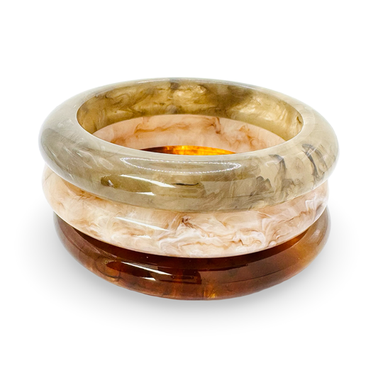 Thin Acetate Marbled Bangle