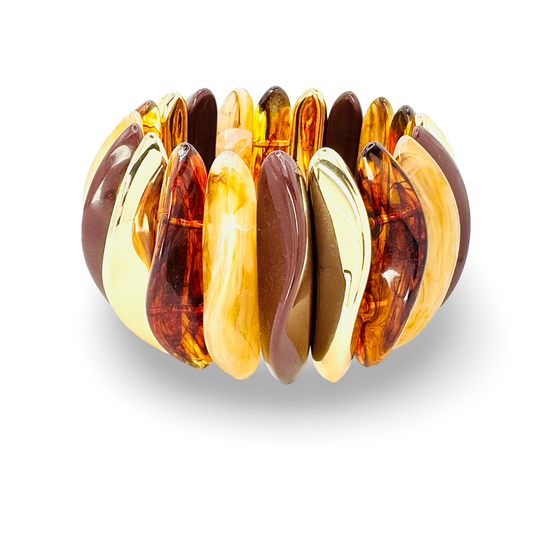 Multicolor Marbled Acetate Stretch Bracelet