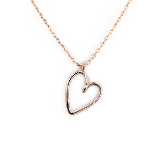 Small Wire Outline Heart Necklace