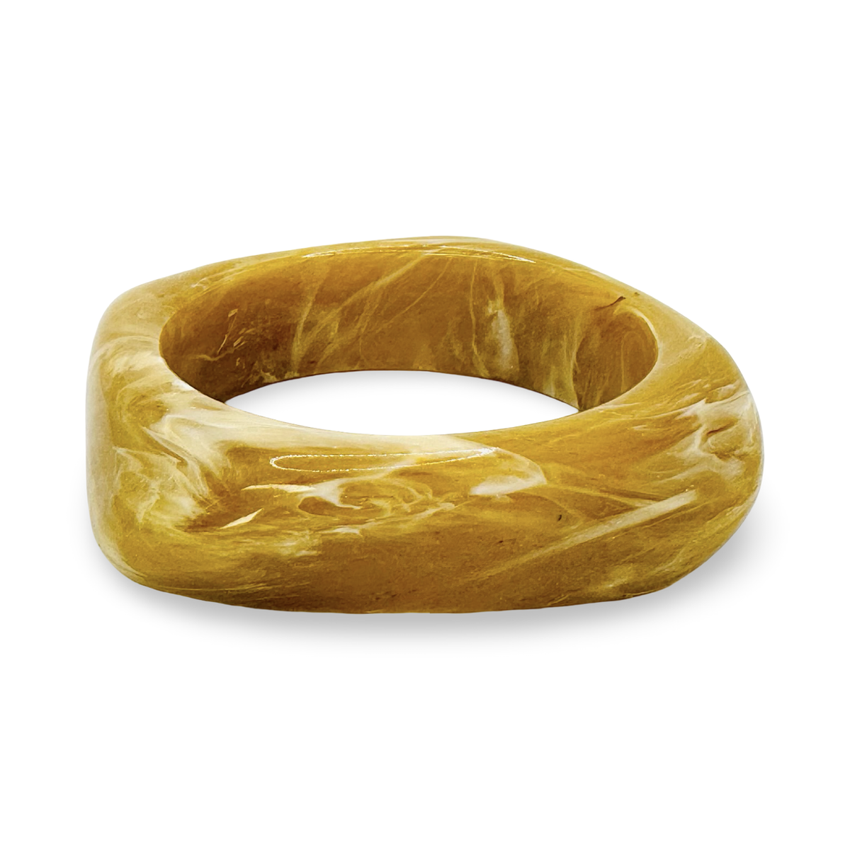 Medium Organic Opaque Marbled Acetate Bangle