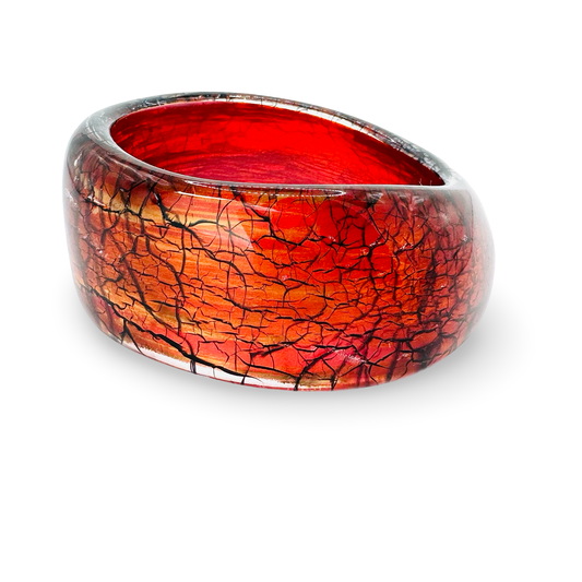 Large Organic Crackle Lucite Bangle