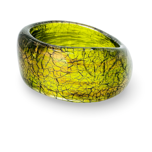 Large Organic Crackle Lucite Bangle