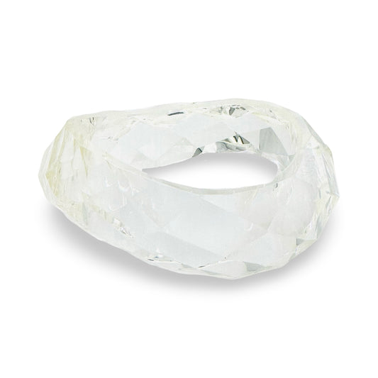 Medium Faceted Clear Lucite Bangle