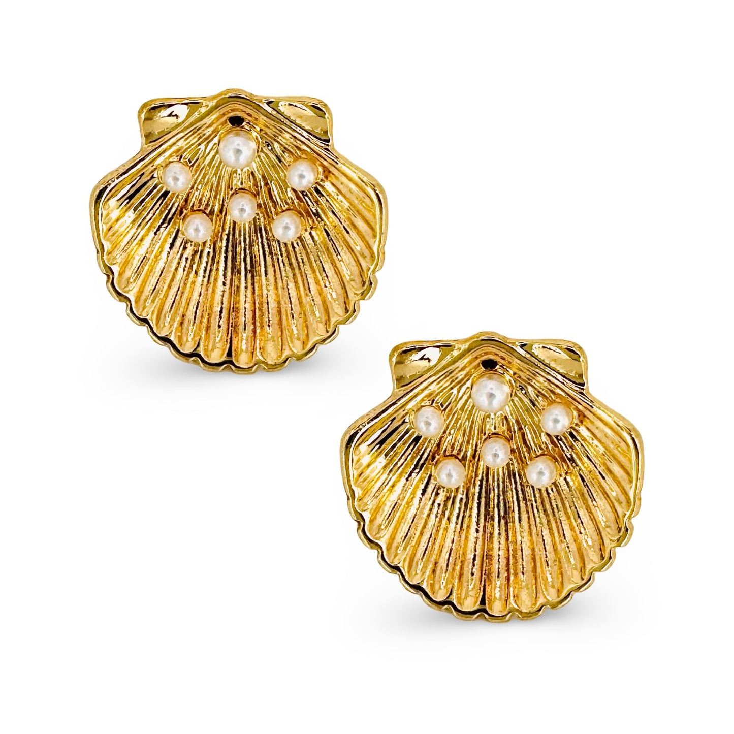 Clamshell & Pearl Earrings