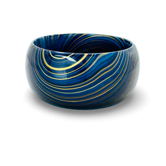 Wide Marble Decoupage Bangle