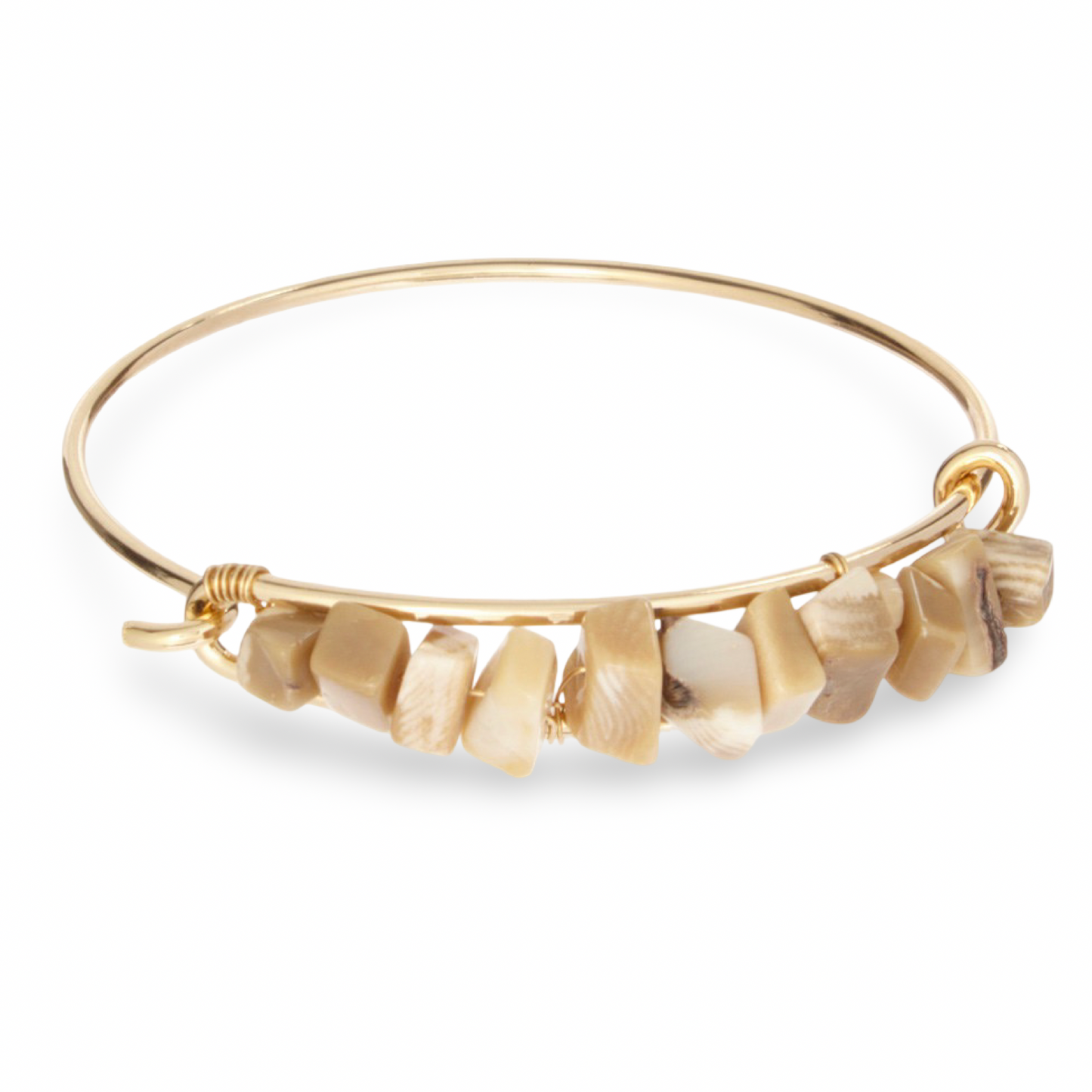 Bamboo Coral Semiprecious Chips Bangle
