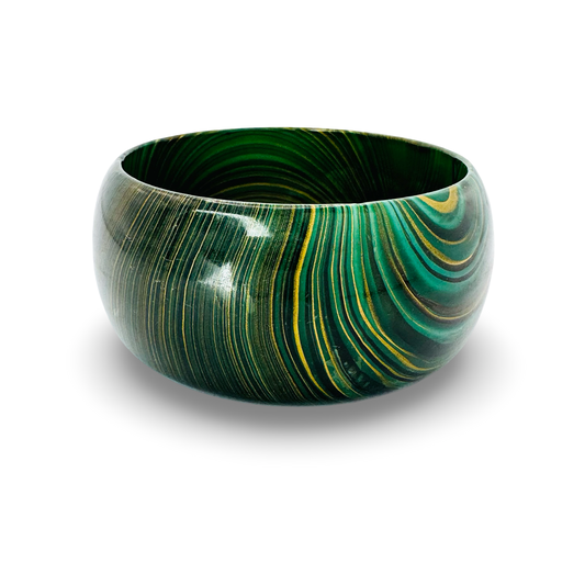 Wide Marble Decoupage Bangle