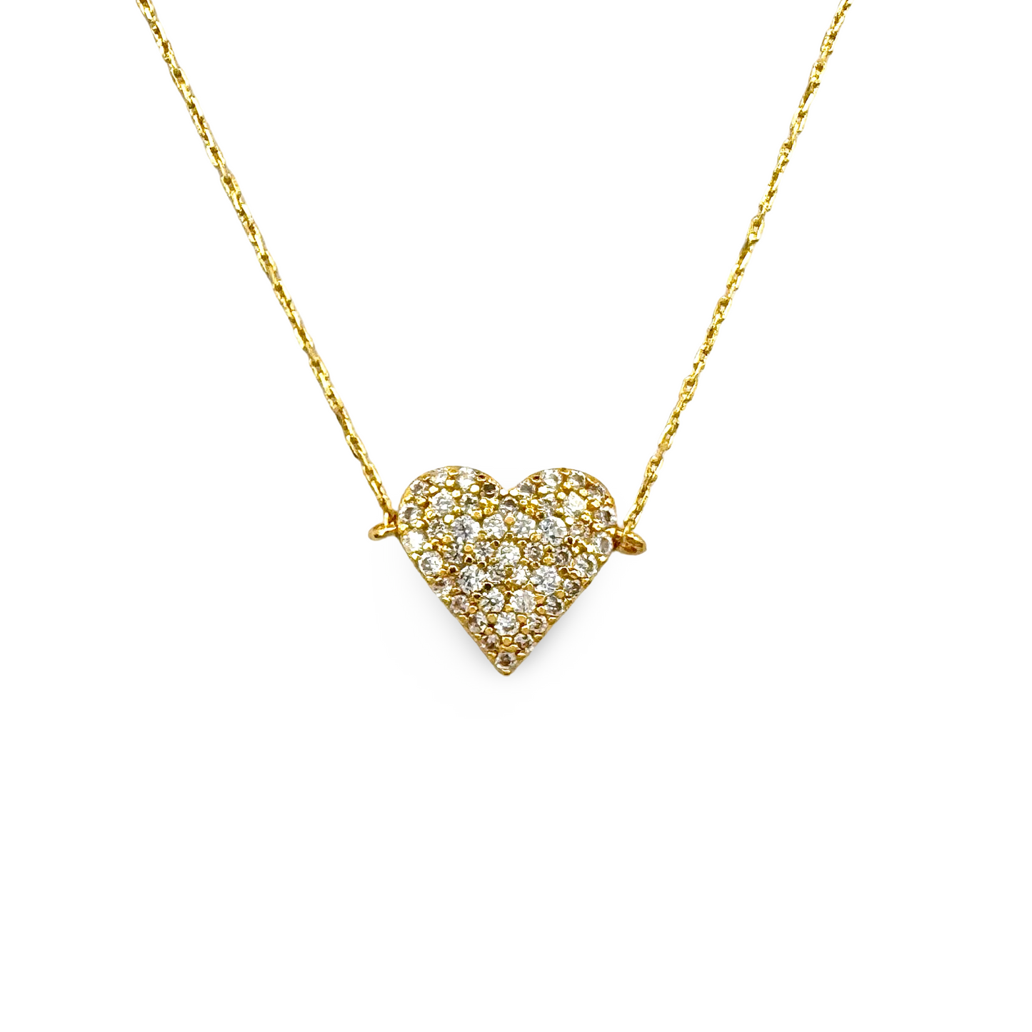 Small Pave Festoon Heart Necklace