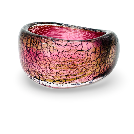 Large Organic Crackle Lucite Bangle
