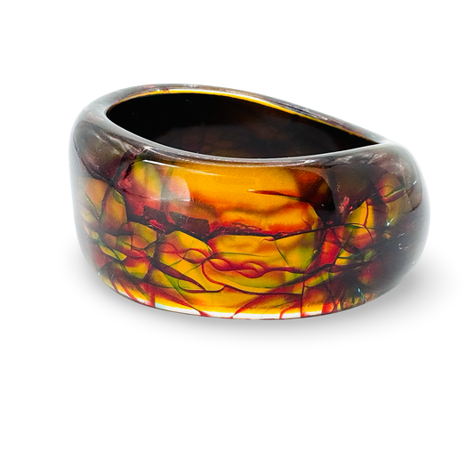 Large Organic Crackle Lucite Bangle