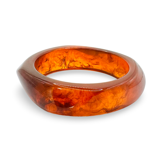Medium Organic Translucent Marbled Acetate Bangle