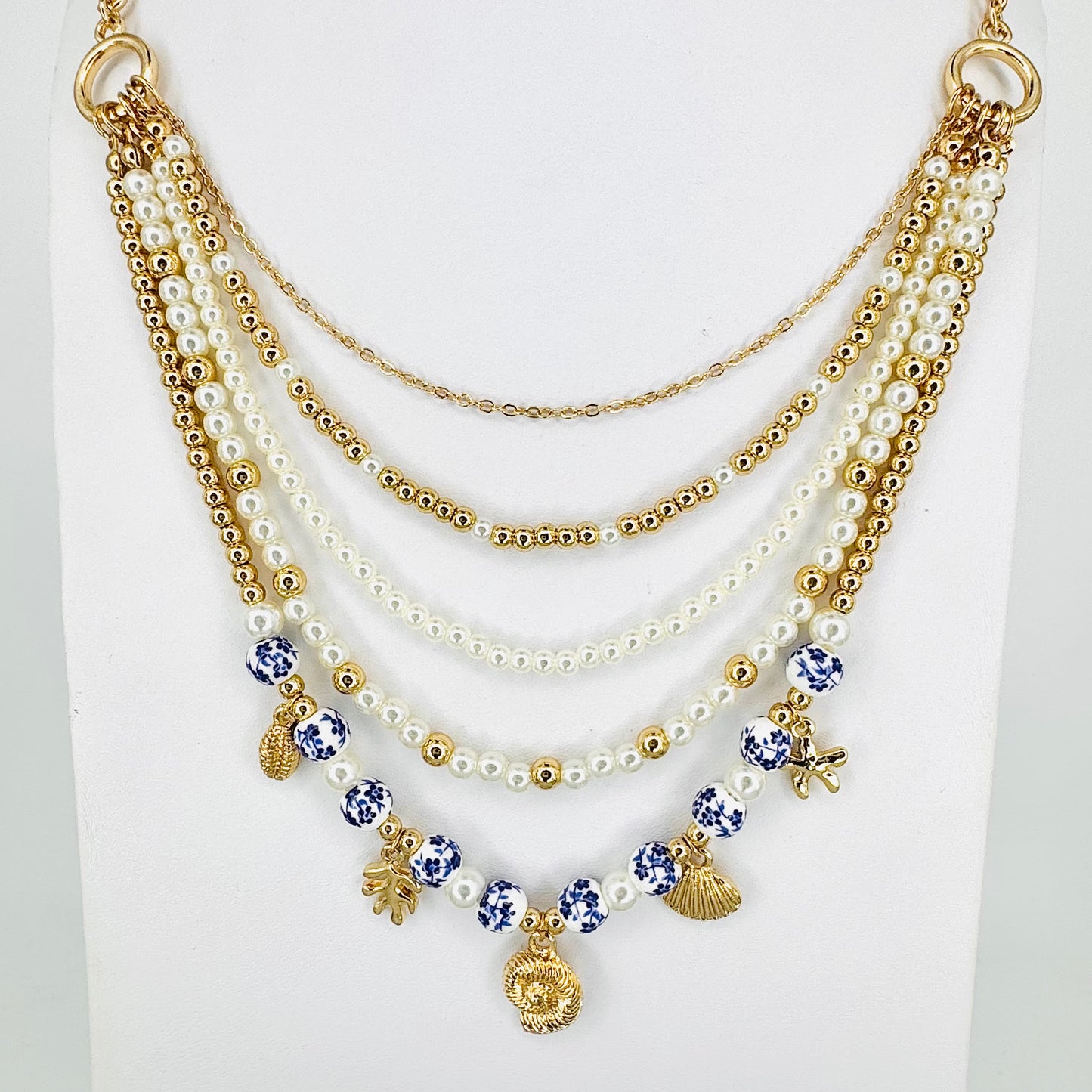 Chinoiserie Nautical Charms Multi Layer Necklace