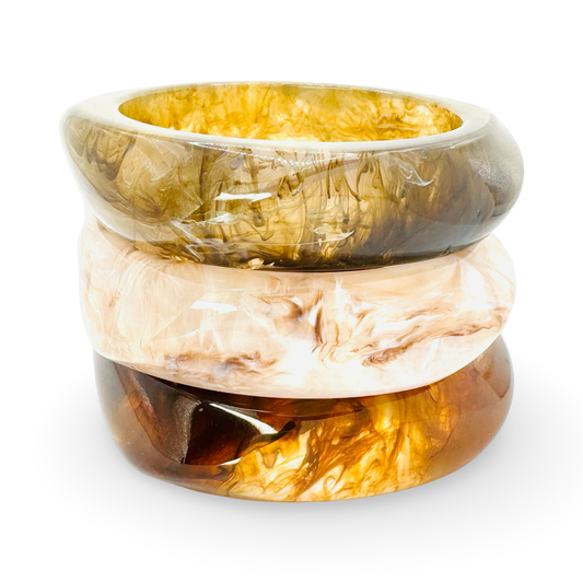 Medium Organic Marbled Acetate Bangle