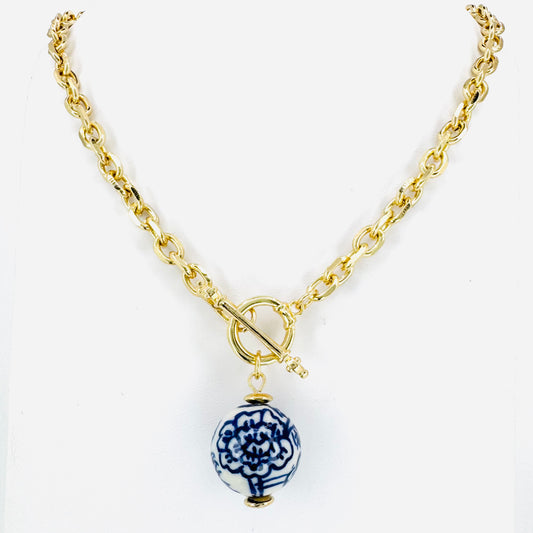 Chinoiserie Bead Toggle Necklace
