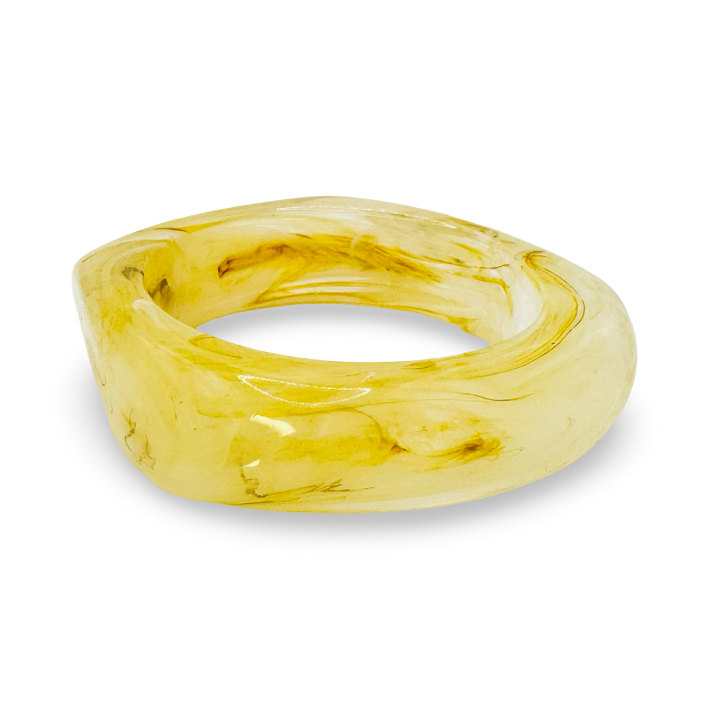 Medium Organic Clear Marbled Acetate Bangle