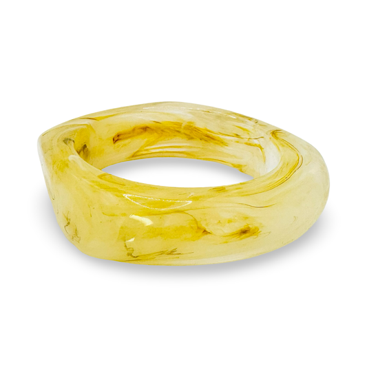 Medium Organic Clear Marbled Acetate Bangle