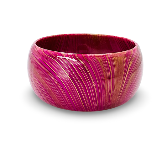 Wide Marble Decoupage Bangle