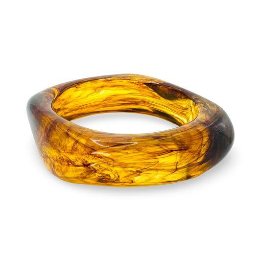 Medium Organic Clear Marbled Acetate Bangle