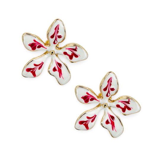 Enamel Chinoiserie Post Earring