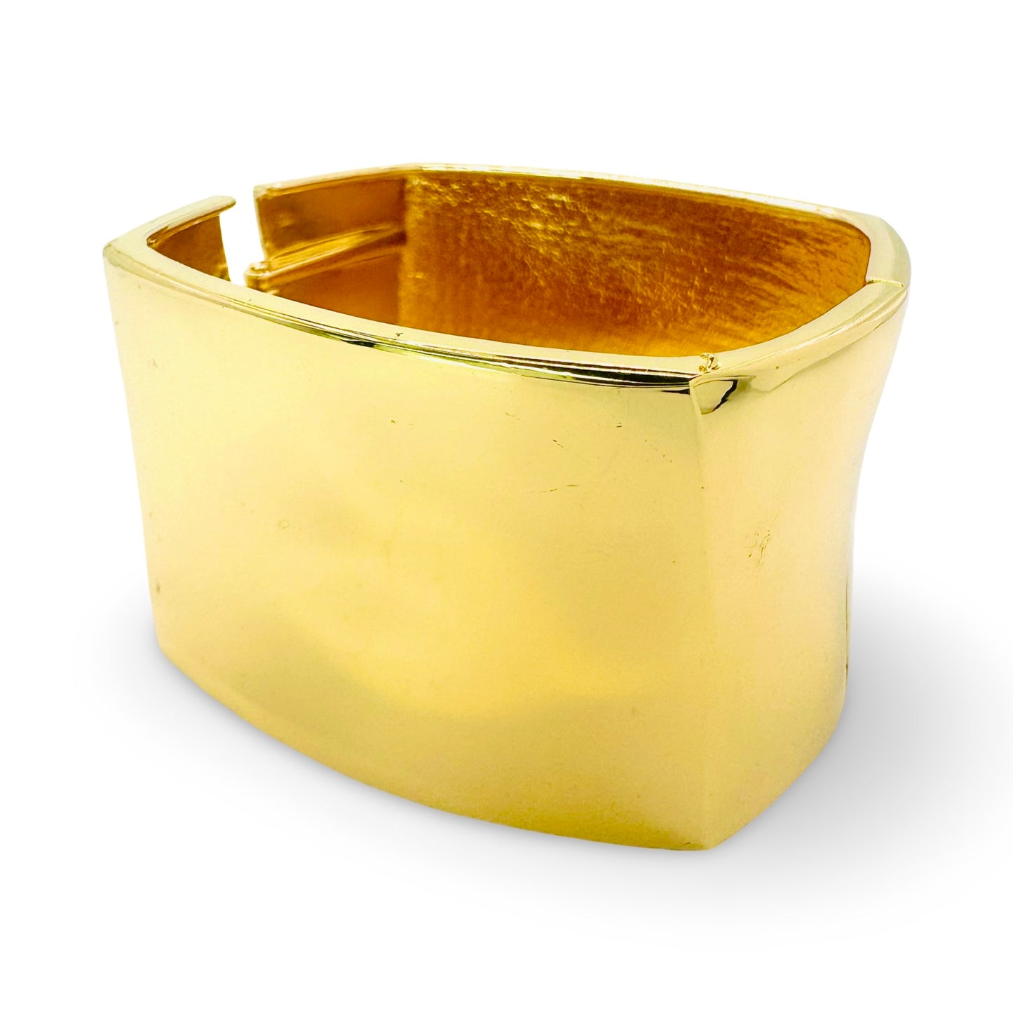 Wide Cubed Mirror Gloss Bangle
