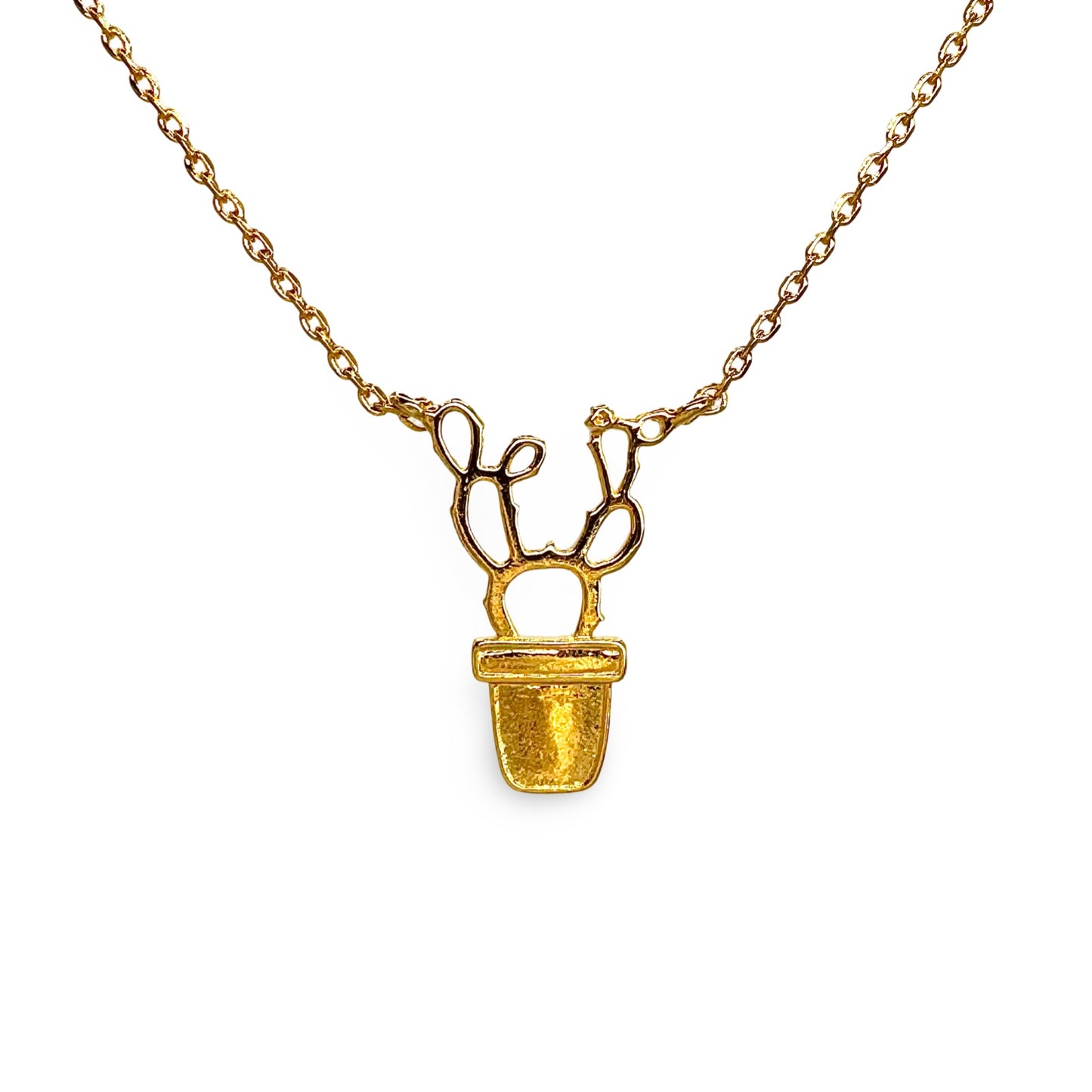 Glossy Cactus Plant Festoon Necklace