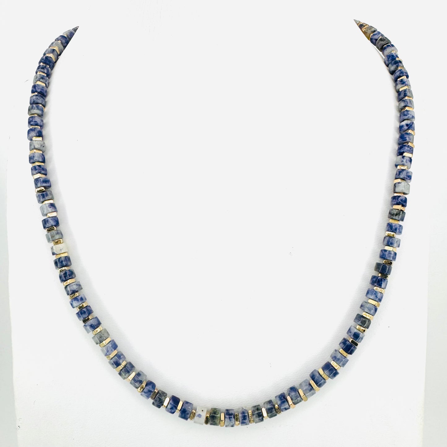 Sodalite Barrel Bead Necklace