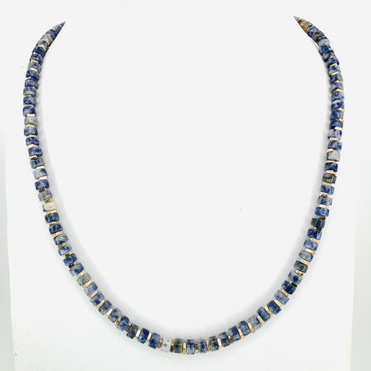 Sodalite Barrel Bead Necklace