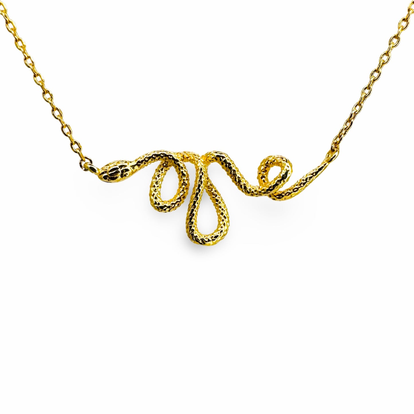 Textured Coiled Snake Festoon Necklace