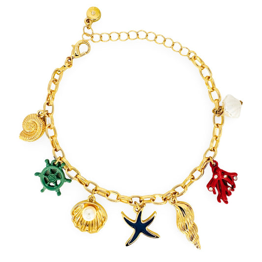 Seashells Nautical Charm Bracelet