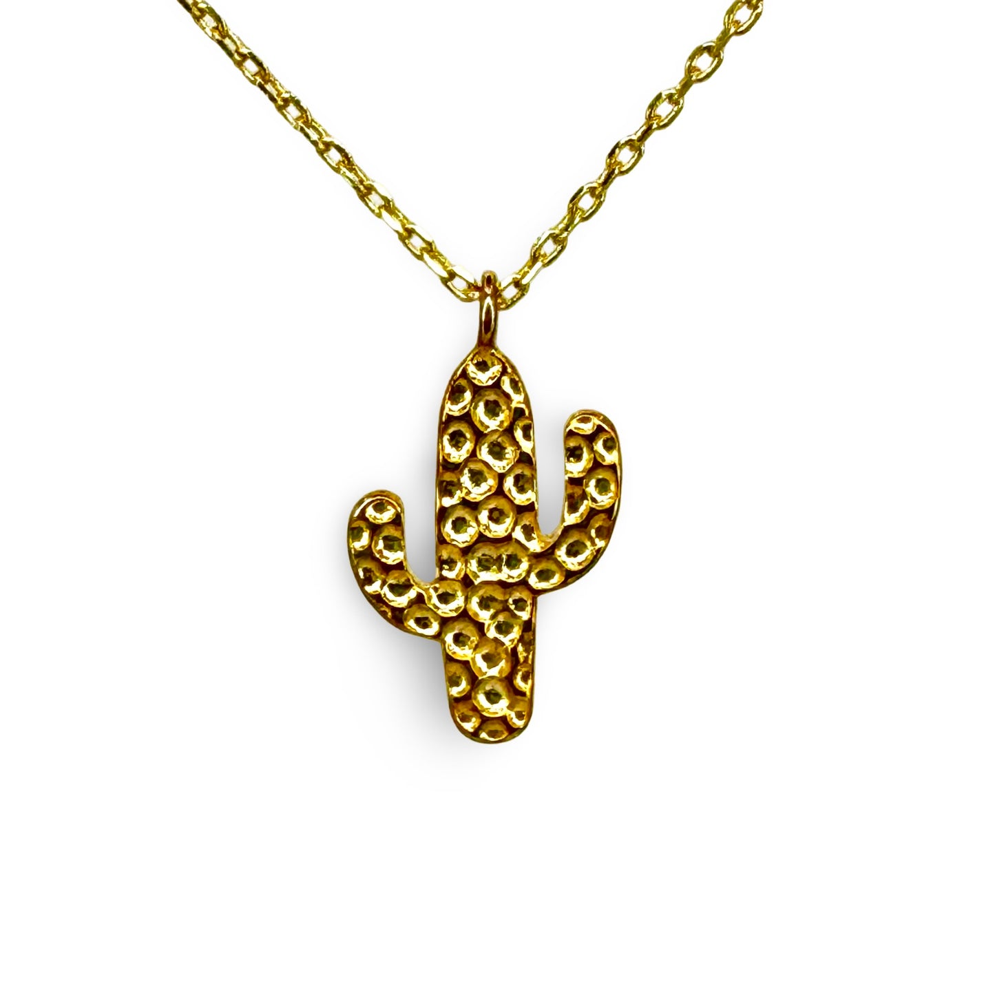 Small Hammered Cactus Necklace