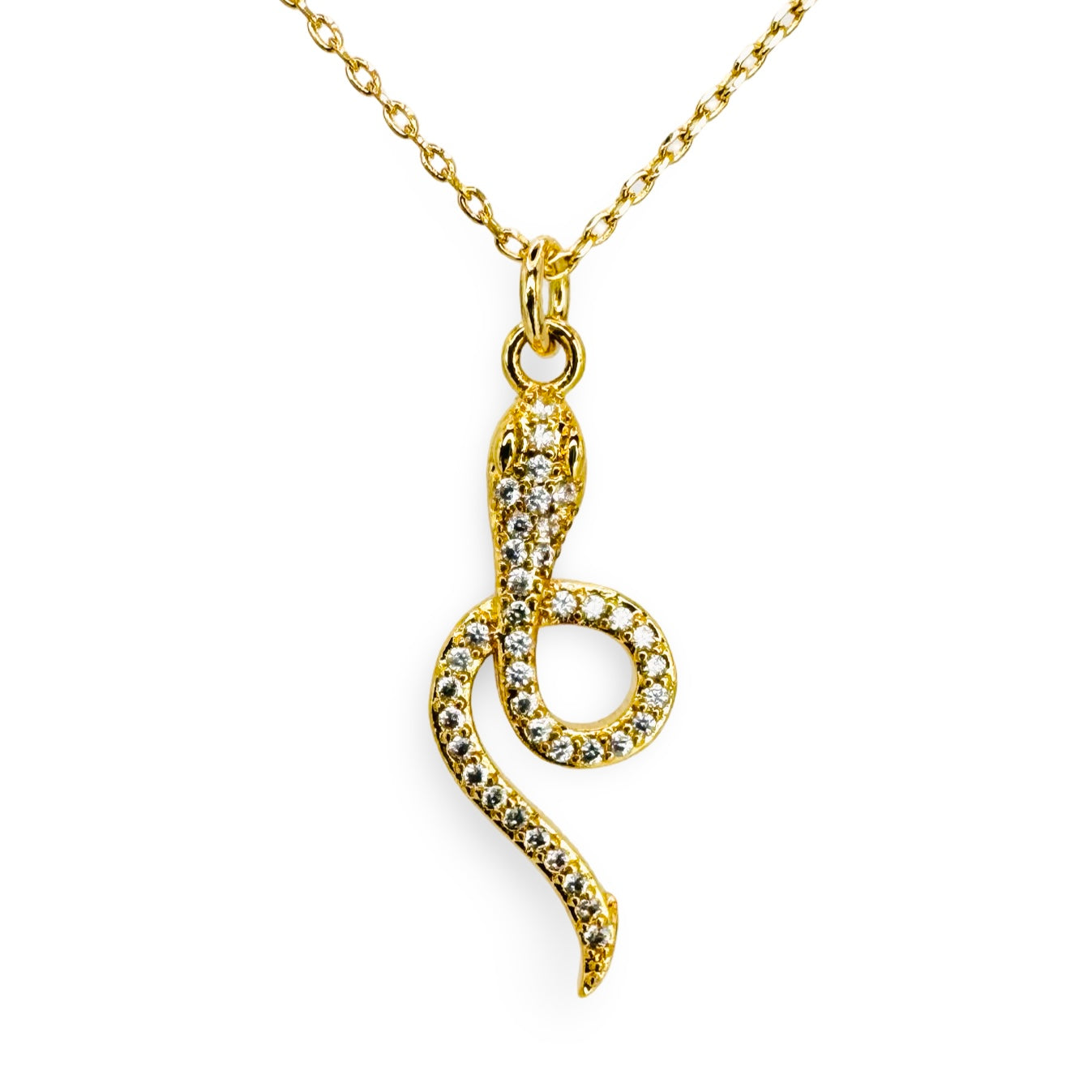 Pave Loop Tail Snake Necklace
