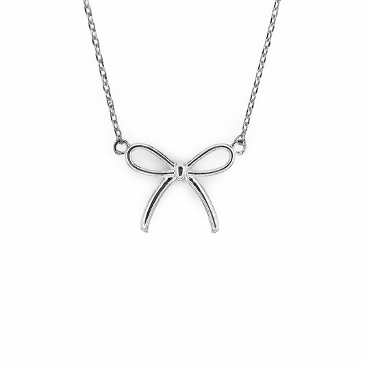 Thin Tight Gloss Festoon Bow Necklace