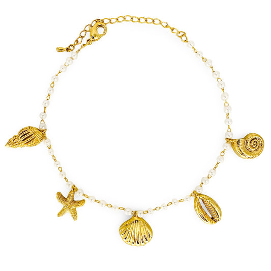 Seashells Pearl Beaded Bracelet