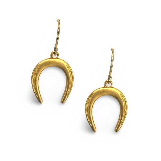 Flat Thin Horseshoe French Wire Earrings