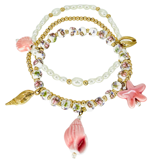 Seashells Chinoiserie Bracelet Set