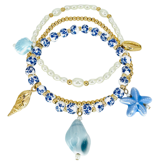 Seashells Chinoiserie Bracelet Set