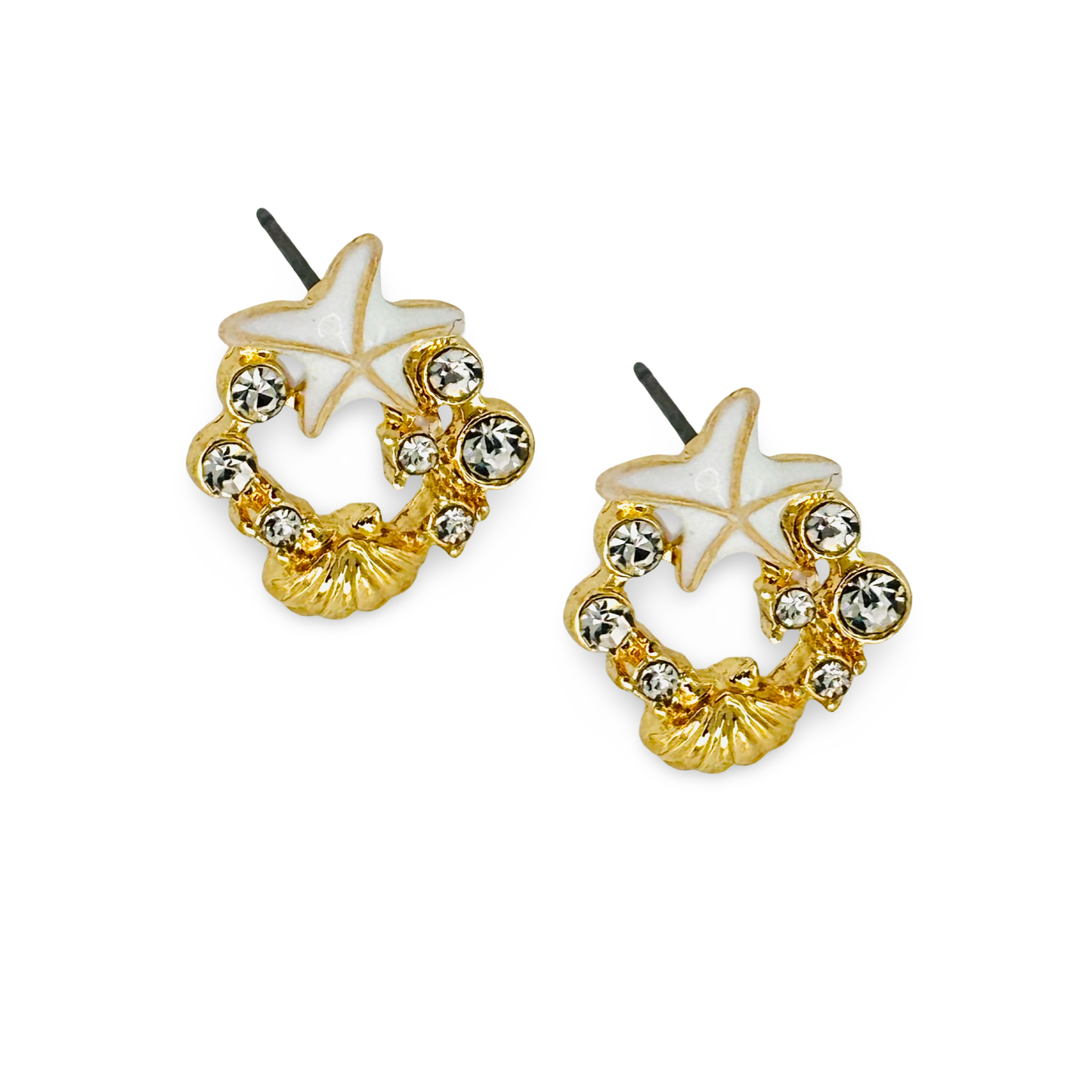 Starfish & Seashell Stud Earrings