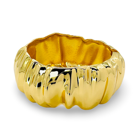 Wide Melted Groove Bangle