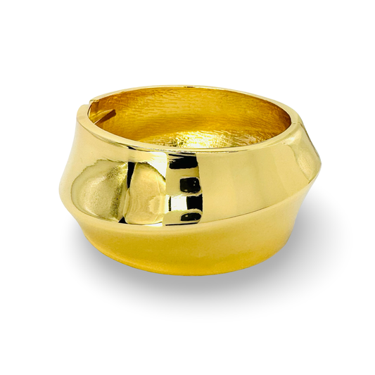 Wide Angled Groove Gloss Bangle