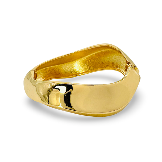 Medium Wave Groove Glossy Bangle