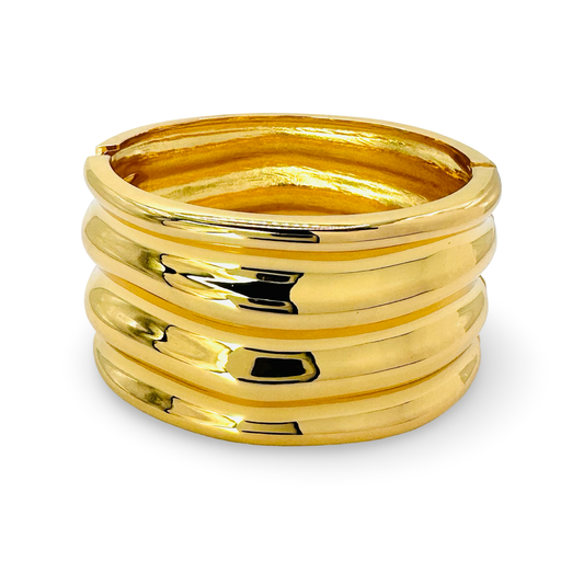 Wide Triple Groove Bangle