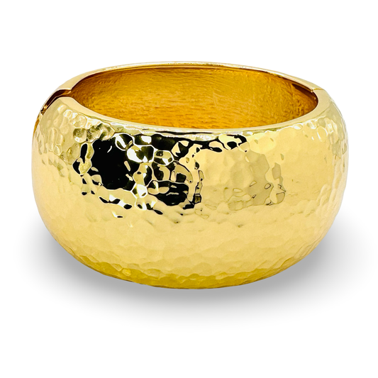 Wide Hammered Bangle