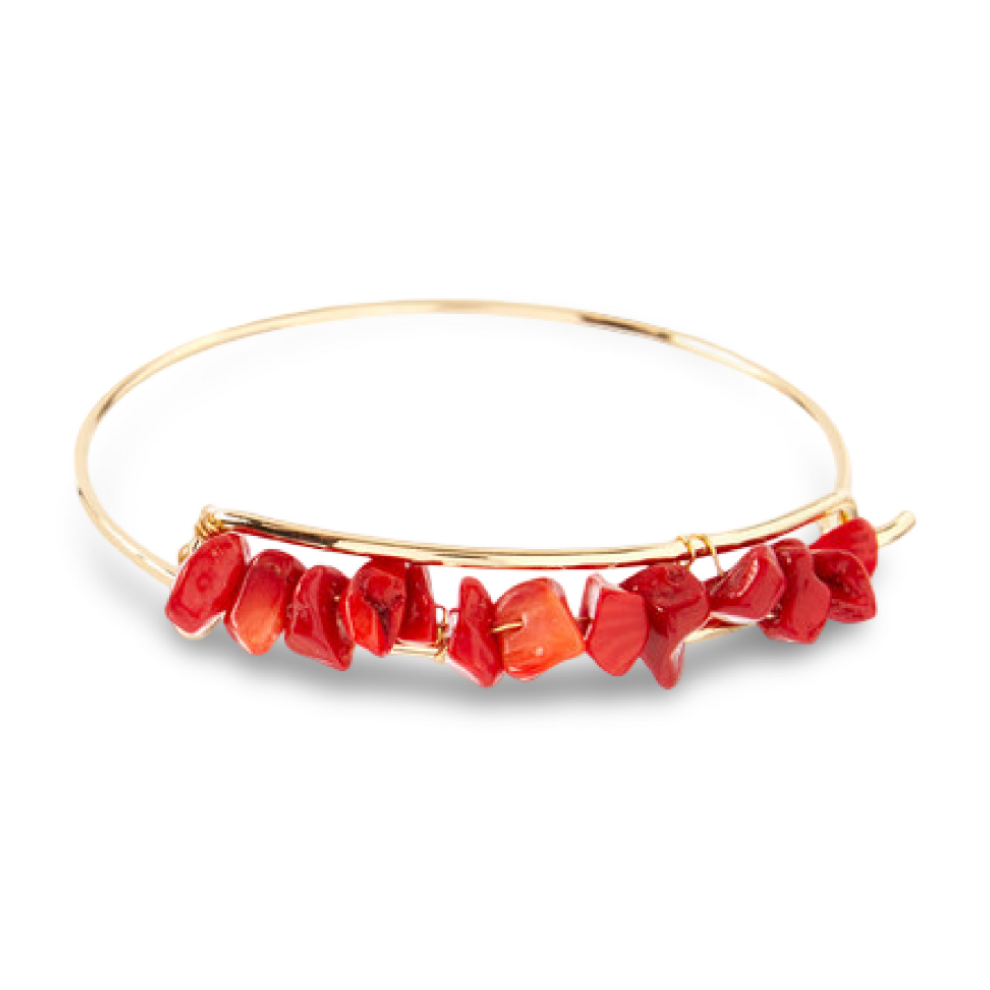 Bamboo Coral Semiprecious Chips Bangle (Copy 2)