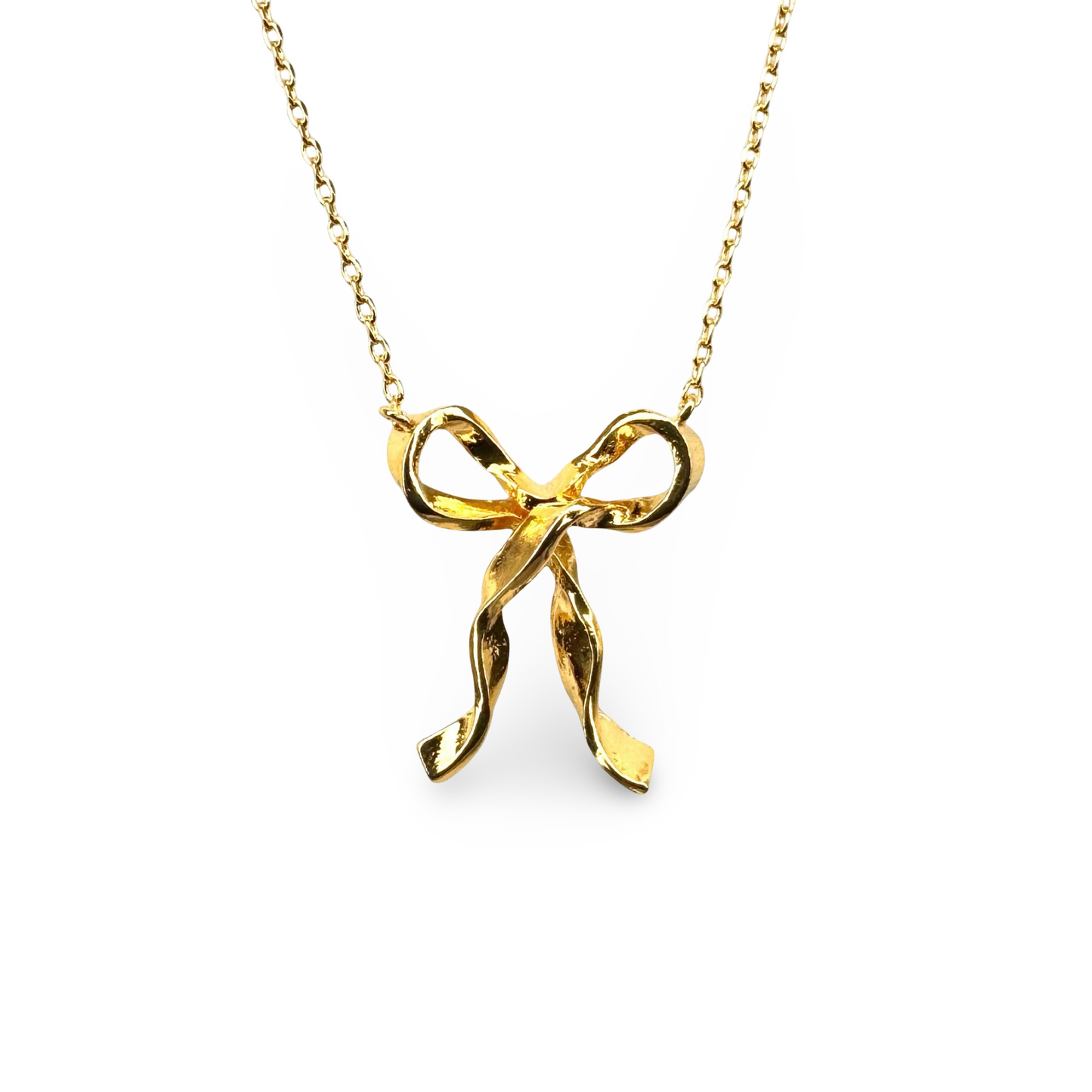Wavy Bow Gloss Festoon Necklace