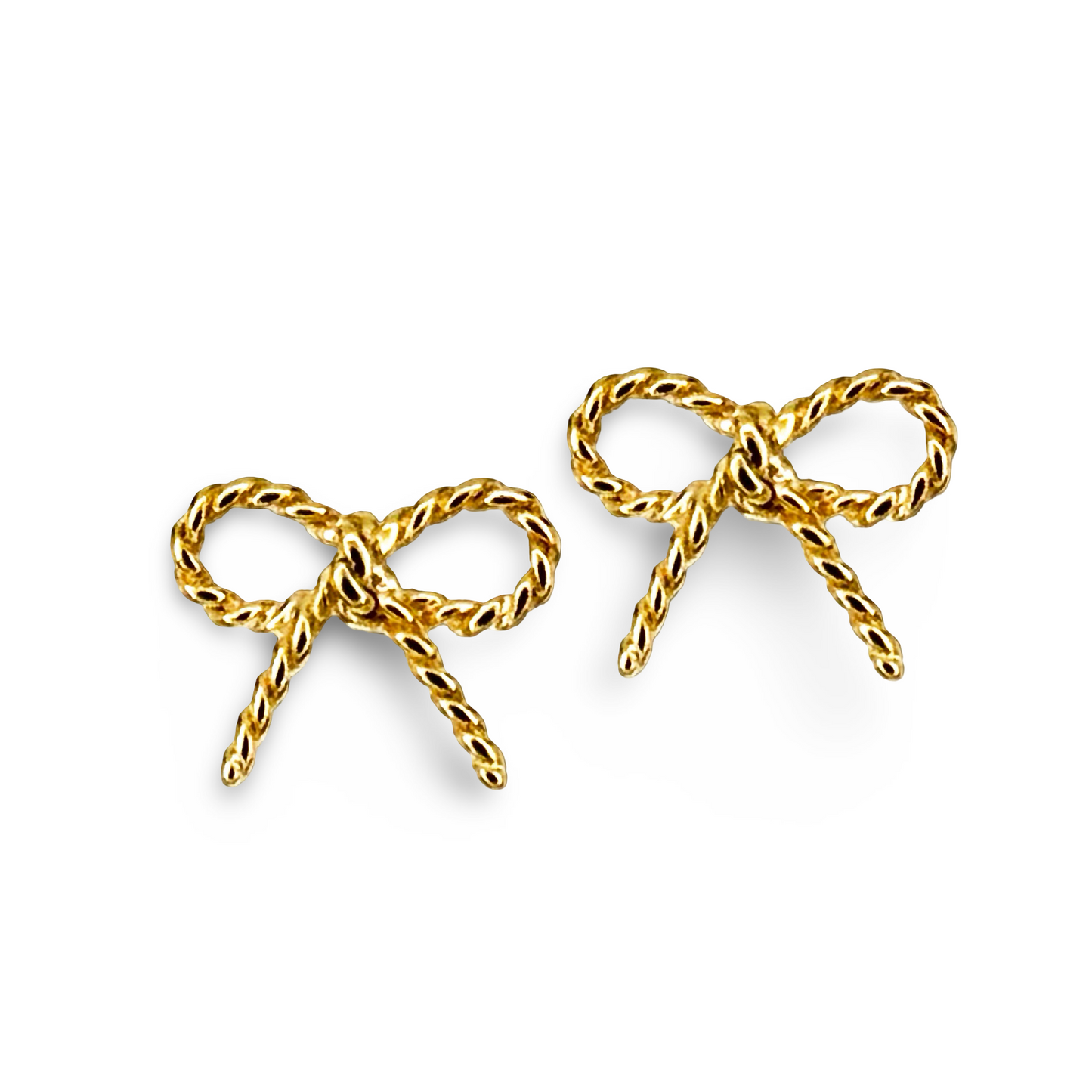 Dainty Rope Twist Bow Stud Earrings