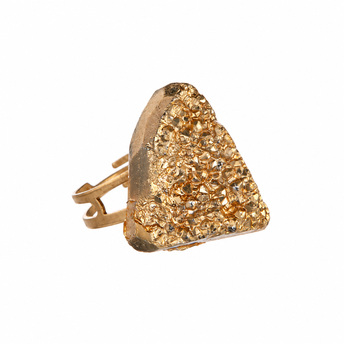 Pyrite Desert Drusy Organic Ring